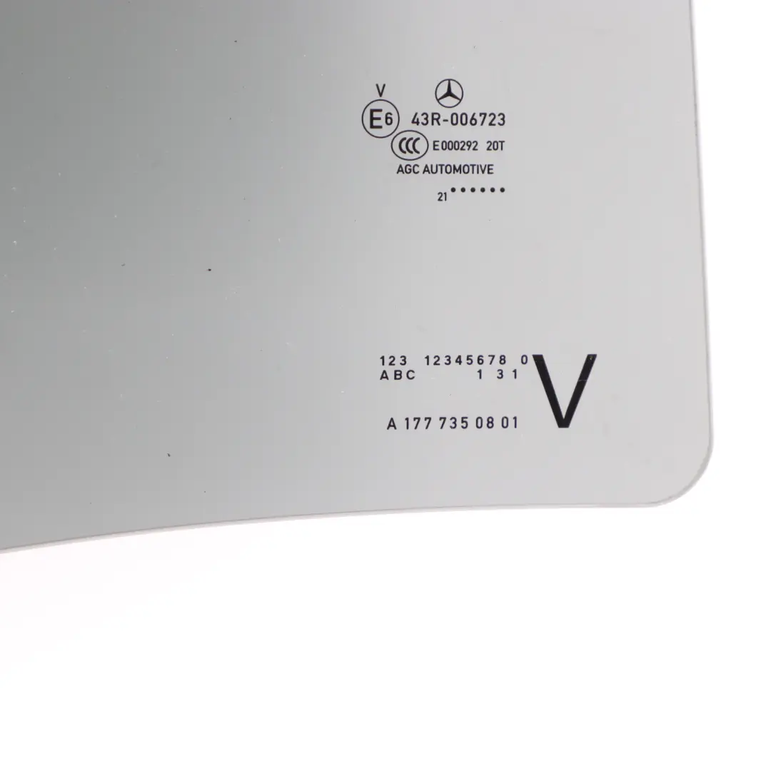 Vetro Della Porta Posteriore Oscurato Destra per Mercedes V177 con numero di parte A1777350801 Mercedes V177 Vetro Della Porta Posteriore Oscurato Destra - SKU A1777350801 - Numero di parte A1777350801