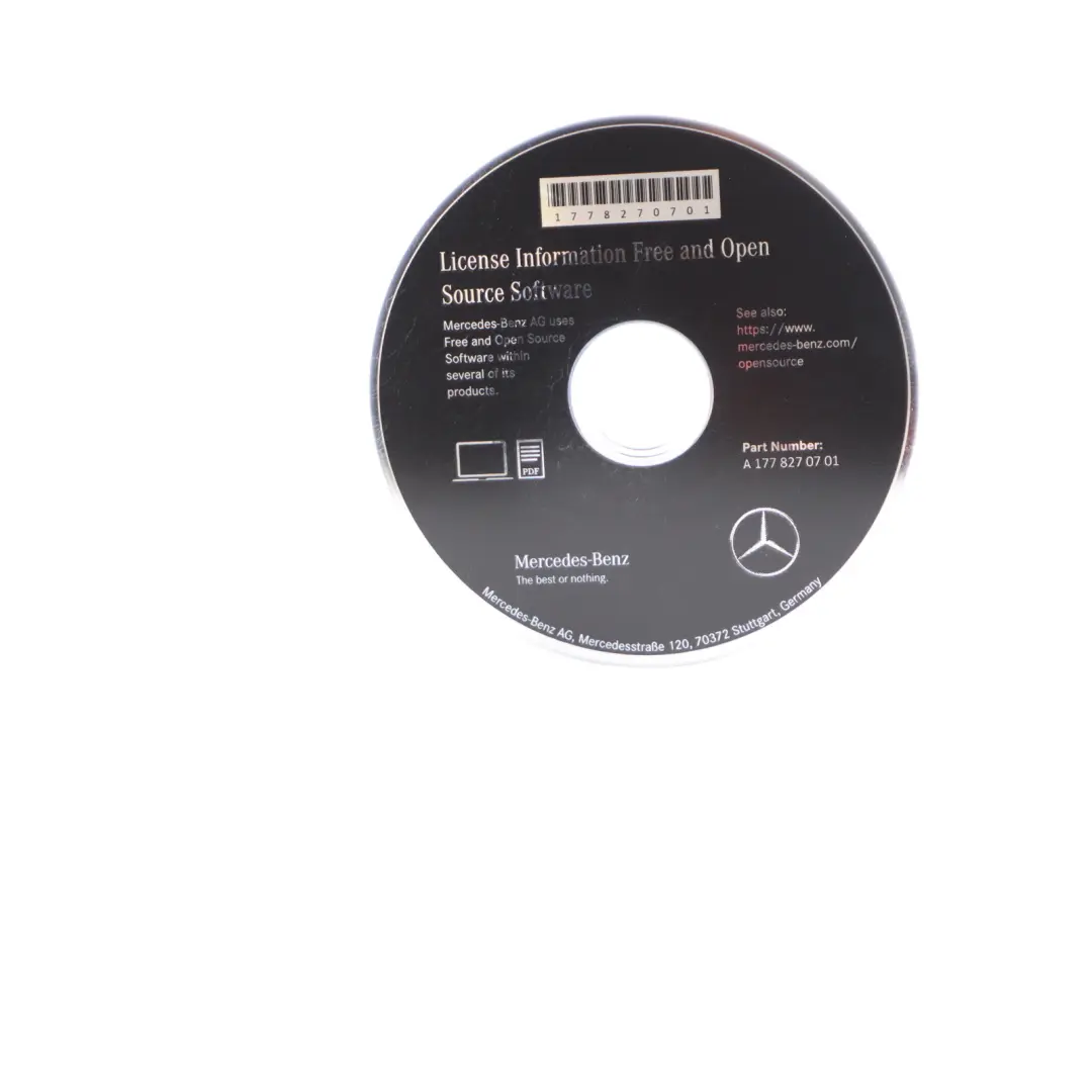 Mercedes W177 Licence Information And Open Source Software Disk - SKU A1778270701 - Part number A1778270701