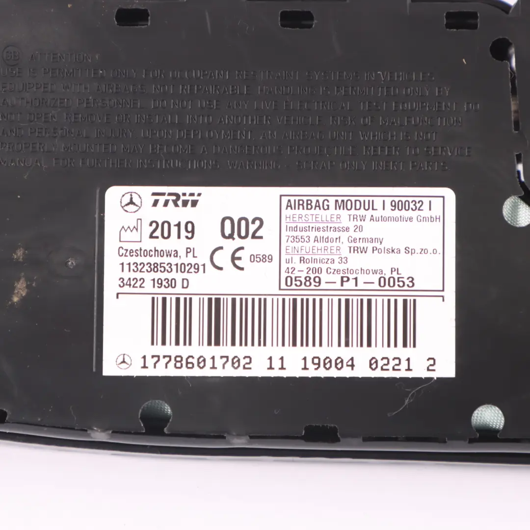 Mercedes W177 Front Seat Side Air Module Left N/S - SKU A1778601702 - Part number A1778601702