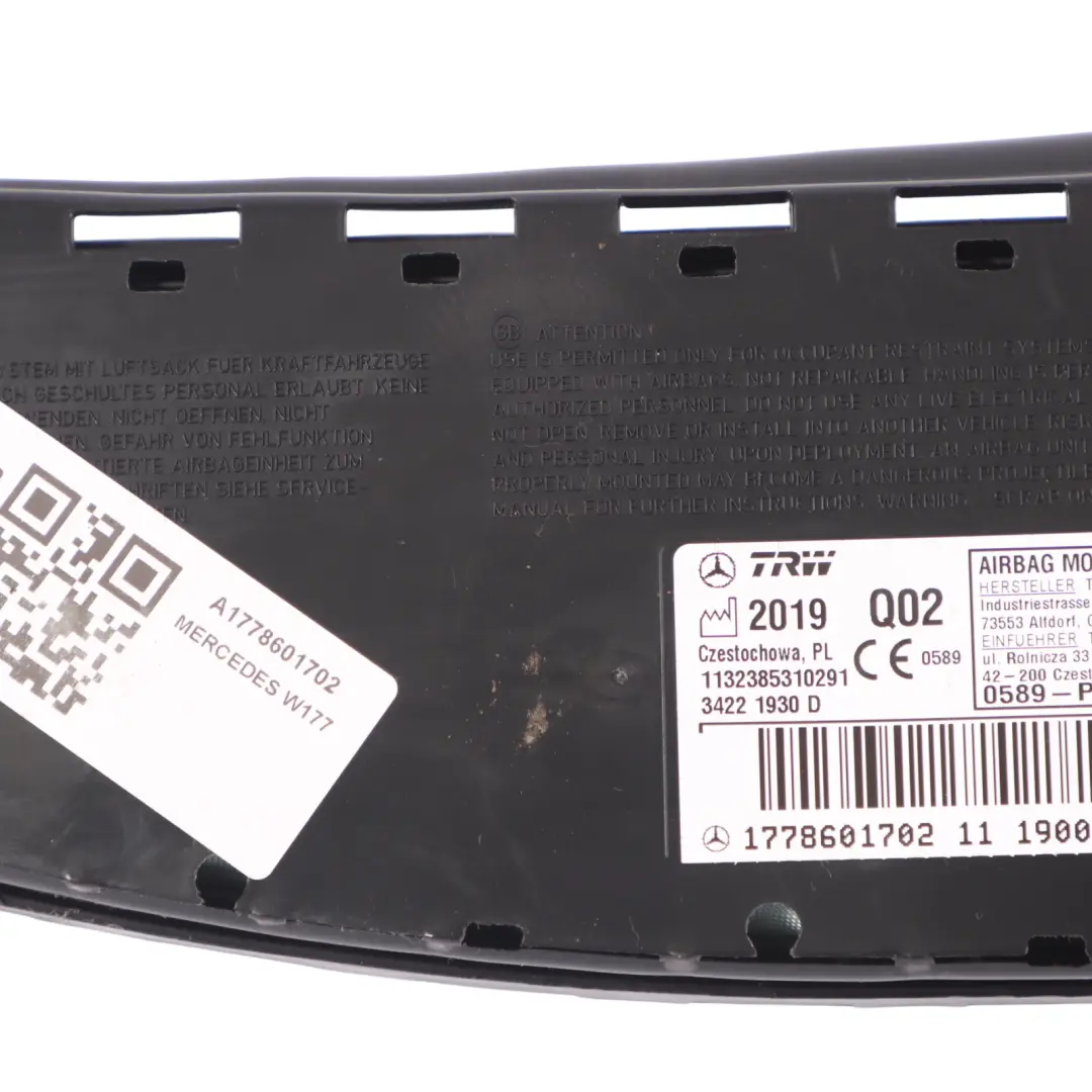 Mercedes W177 Front Seat Side Air Module Left N/S - SKU A1778601702 - Part number A1778601702