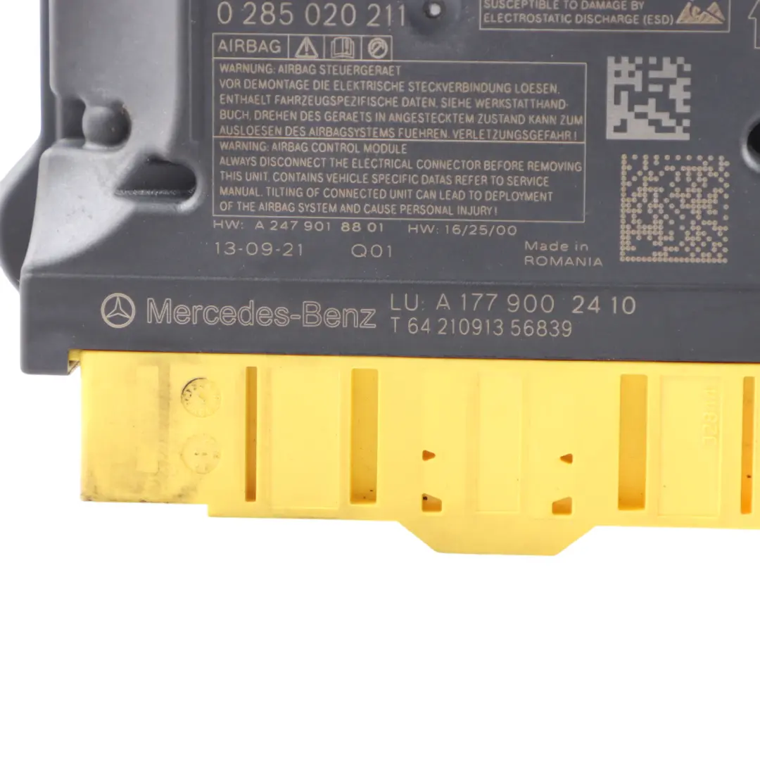 Modulo Aria SRS Sistema Di Controllo Unità ECU per Mercedes W177 con numero di parte A1779002410 Mercedes W177 Modulo Aria SRS Sistema Di Controllo Unità ECU - SKU A1779002410 - Numero di parte A1779002410