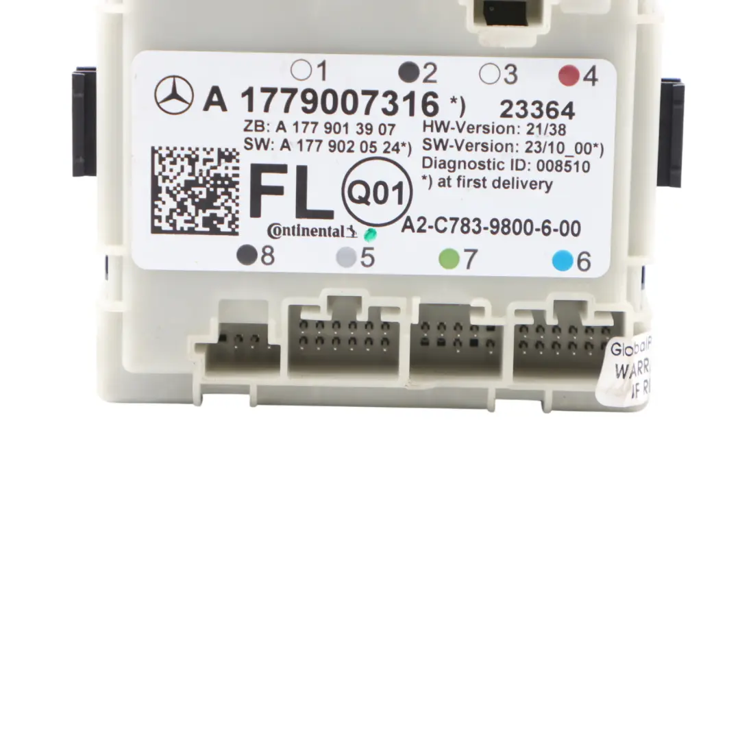 Türsteuergerät Vorne Links ECU für Mercedes W177 mit Teilenummer A1779007316 Mercedes W177 Türsteuergerät Vorne Links ECU - SKU A1779007316 - Teilenummer A1779007316