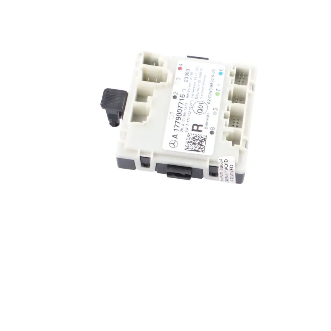 Modulo controllo porta anteriore sinistra destra ECU per Mercedes W177 con numero di parte A1779007716 Mercedes W177 Modulo controllo porta anteriore sinistra destra ECU - SKU A1779007716 - Numero di parte A1779007716