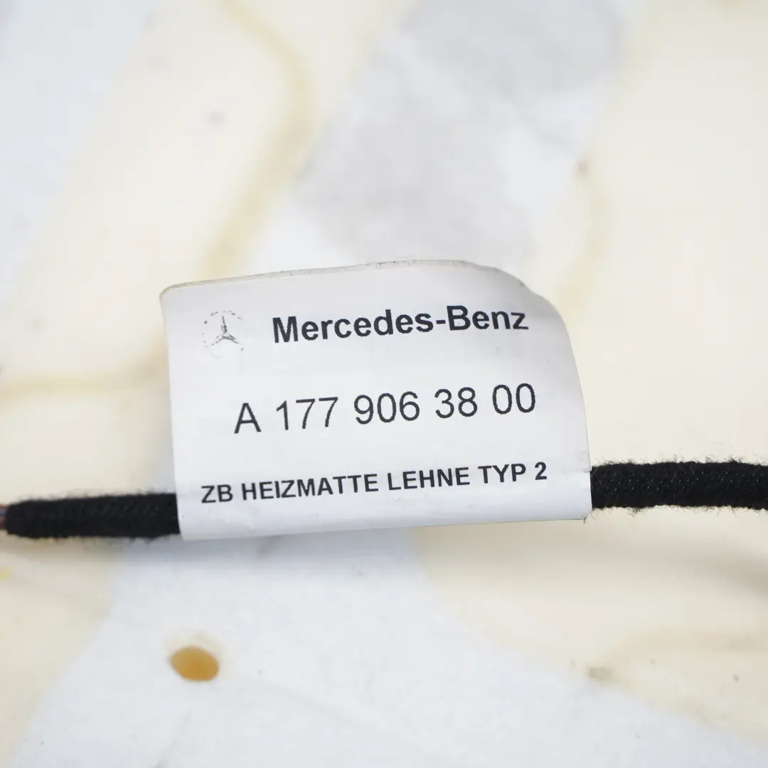 Schienale sedile anteriore sinistro tessuto riscaldato per Mercedes W177 con numero di parte A1779100902 Mercedes W177 Schienale sedile anteriore sinistro tessuto riscaldato - SKU A1779100902 - Numero di parte A1779100902