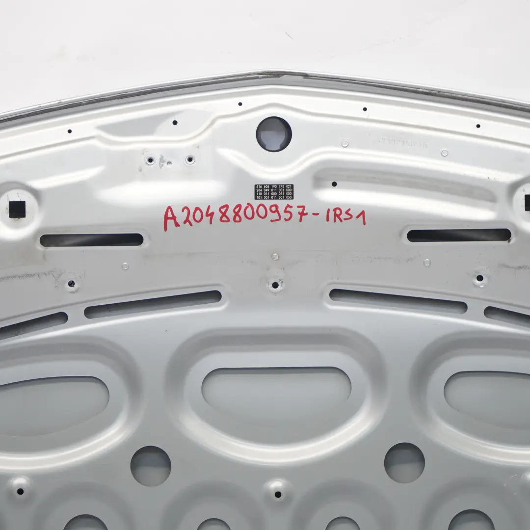 Mercedes W204 Hood Bonnet Trim Panel Engine Cover Iridium Silver Metallic - 775 - SKU A2048800957-IRS1 - Part number A2048800957