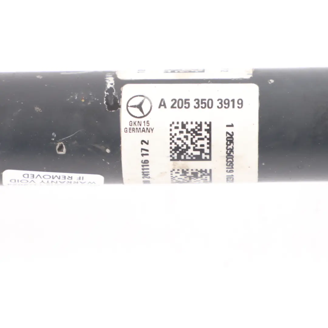Shaft Rear Axle Output Shaft OM651 Left N/S to Mercedes W205 Drive with Part number A2053503919 Mercedes W205 Drive Shaft Rear Axle Output Shaft OM651 Left N/S - SKU A2053503919 - Part number A2053503919
