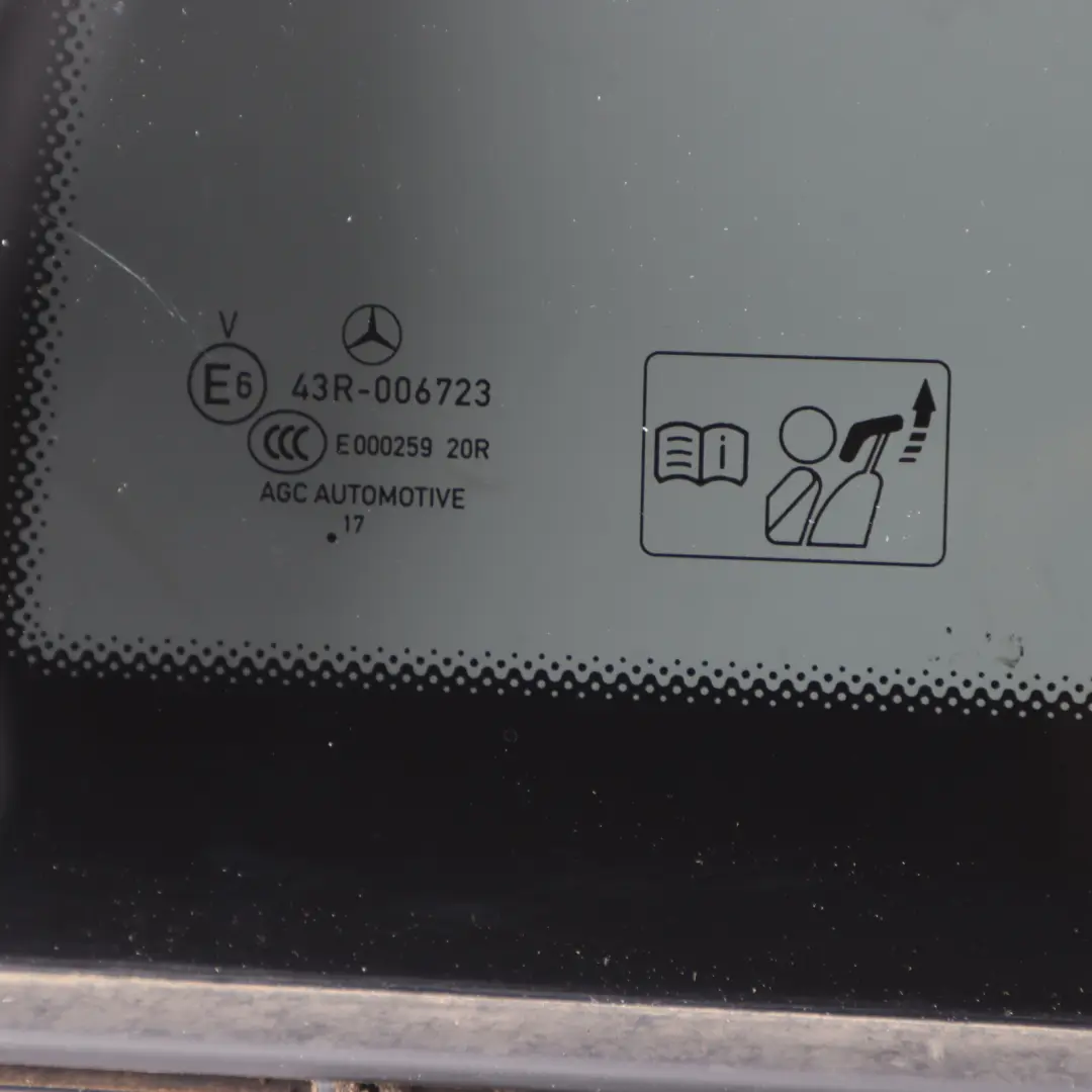 Quarter Triangle Side Window Glass Fixed Left N/S to Mercedes C205 Rear with Part number A2056703112 Mercedes C205 Rear Quarter Triangle Side Window Glass Fixed Left N/S - SKU A2056703112 - Part number A2056703112