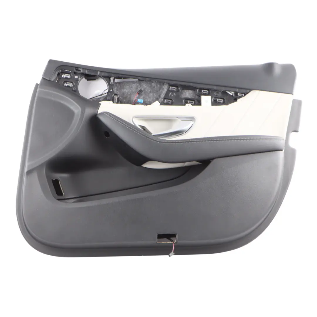 Mercedes W205 Front Door Card Right O/S Trim Panel Covering Leather Beige - SKU A2057207629-2 - Part number A2057207629