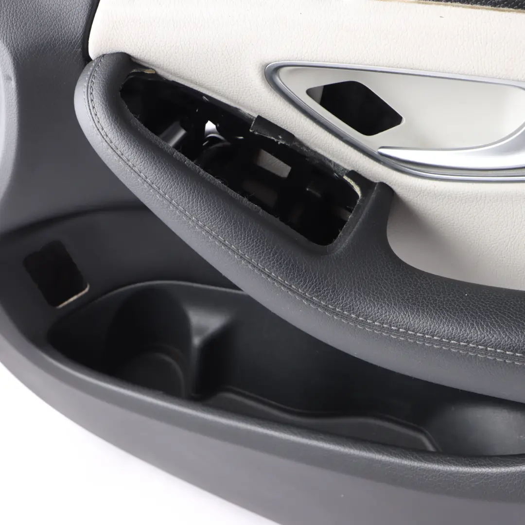 Mercedes W205 Front Door Card Right O/S Trim Panel Covering Leather Beige - SKU A2057207629-2 - Part number A2057207629