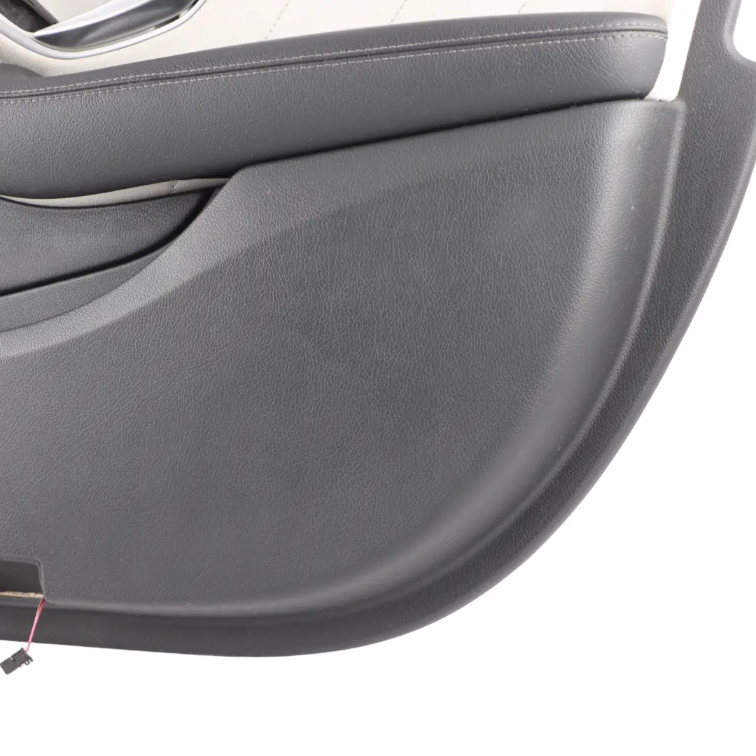 Mercedes W205 Front Door Card Right O/S Trim Panel Covering Leather Beige - SKU A2057207629-2 - Part number A2057207629