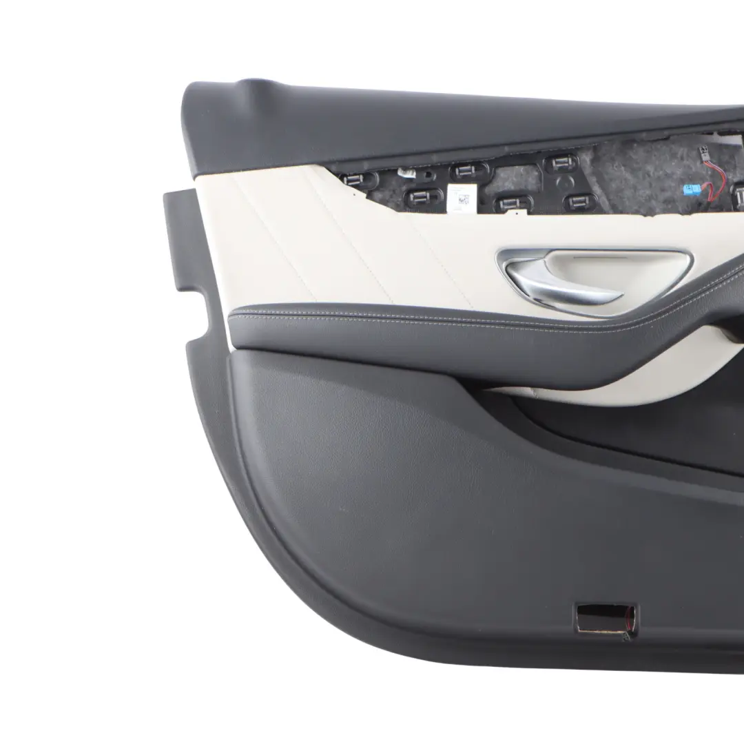 Front Door Card Left N/S Trim Panel Covering Leather Black to Mercedes W205 with Part number A2057208129 Mercedes W205 Front Door Card Left N/S Trim Panel Covering Leather Black - SKU A2057208129-1 - Part number A2057208129