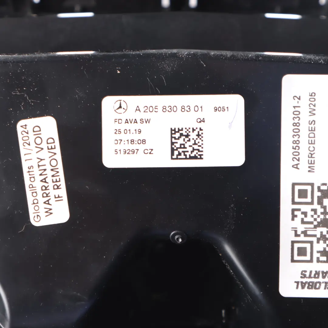 Centre Console Rear Air Vent Storage Tray Trim Black to Mercedes W205 with Part number A2058308301 Mercedes W205 Centre Console Rear Air Vent Storage Tray Trim Black - SKU A2058308301-2 - Part number A2058308301