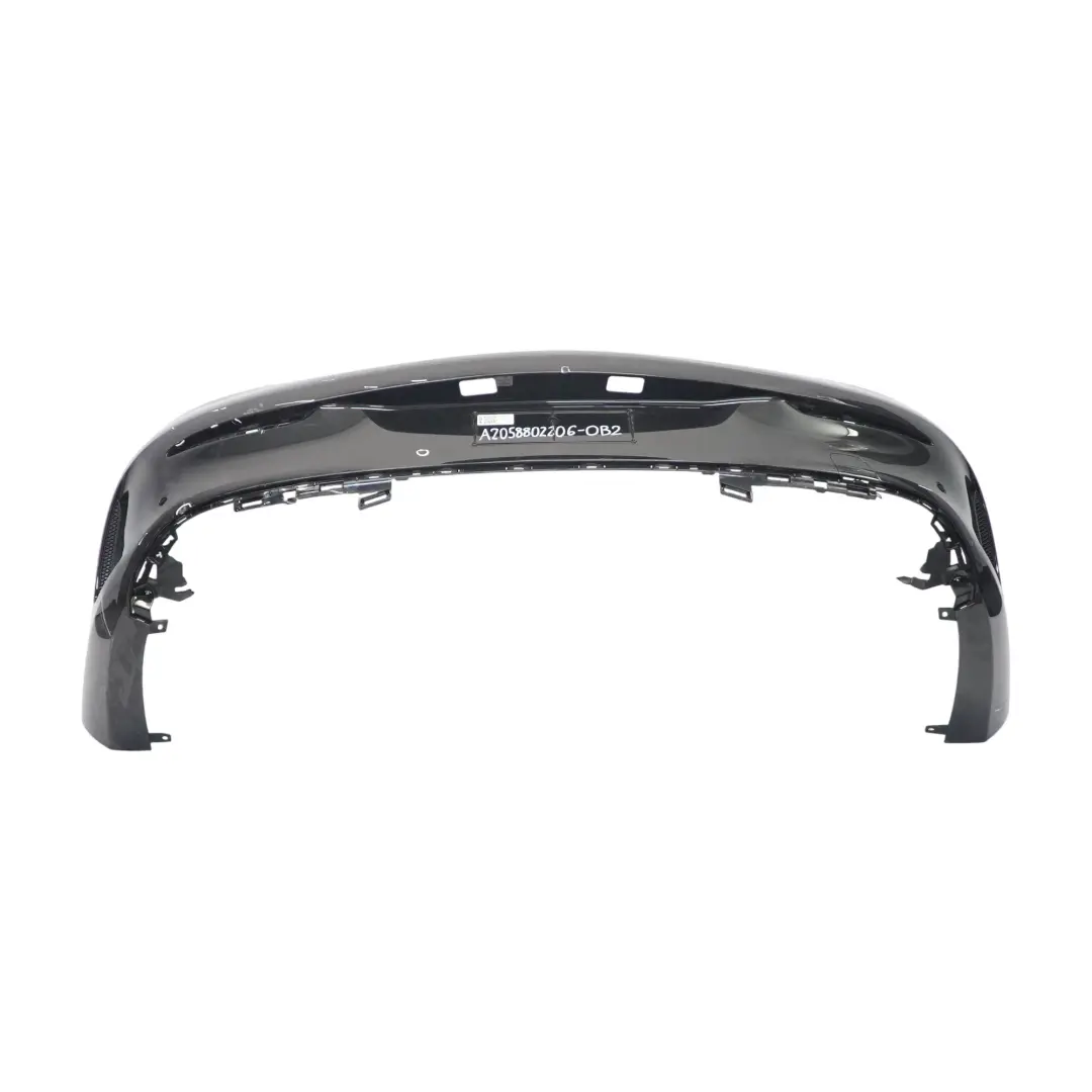 Bumper Rear Trim Panel Covering AMG Obsidian Black Metallic - 197 to Mercedes C205 with Part number A2058802206 Mercedes C205 Bumper Rear Trim Panel Covering AMG Obsidian Black Metallic - 197 - SKU A2058802206-OB2 - Part number A2058802206