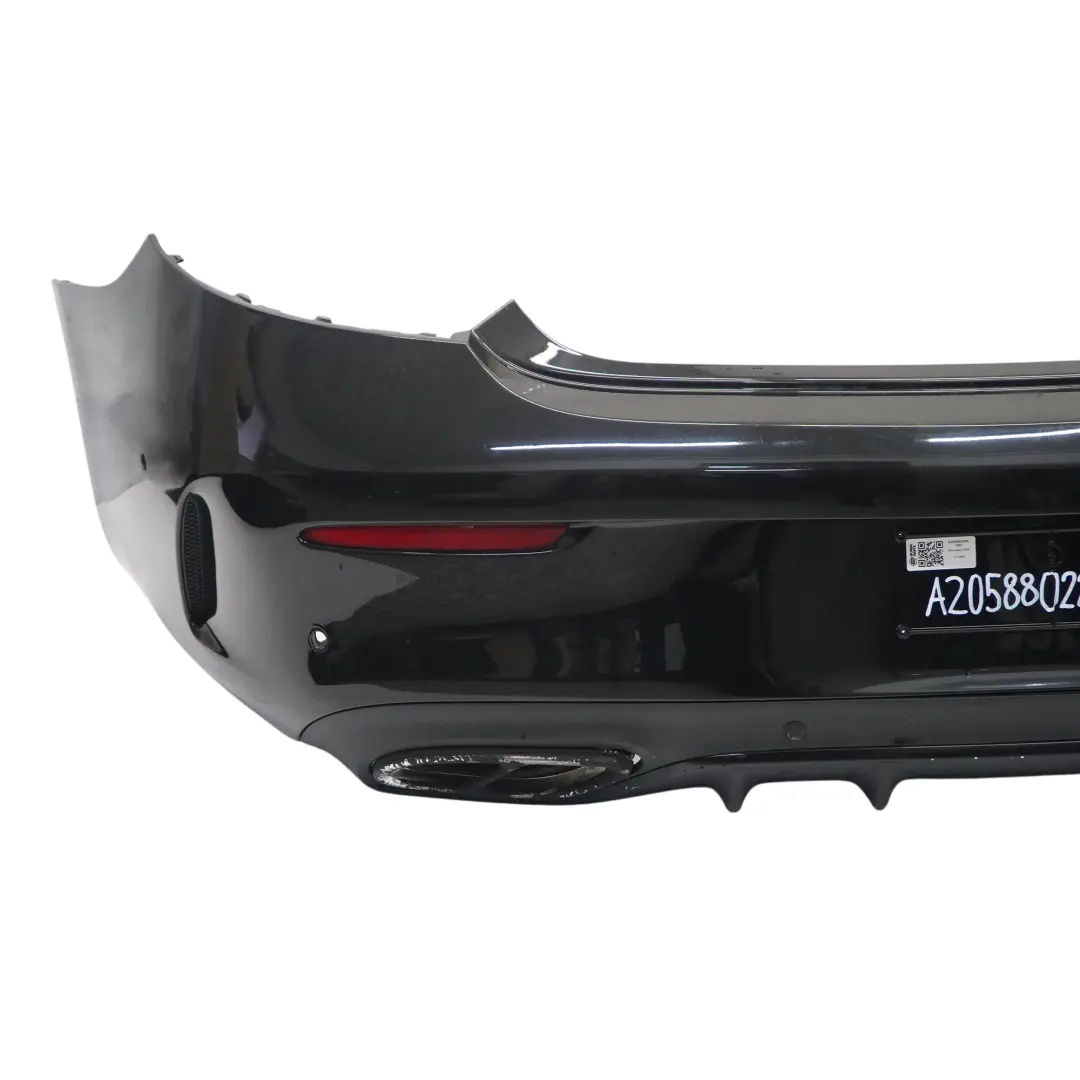Mercedes C205 Bumper Rear Trim Panel Covering AMG Obsidian Black Metallic - 197 - SKU A2058802206-OB3 - Part number A2058802206