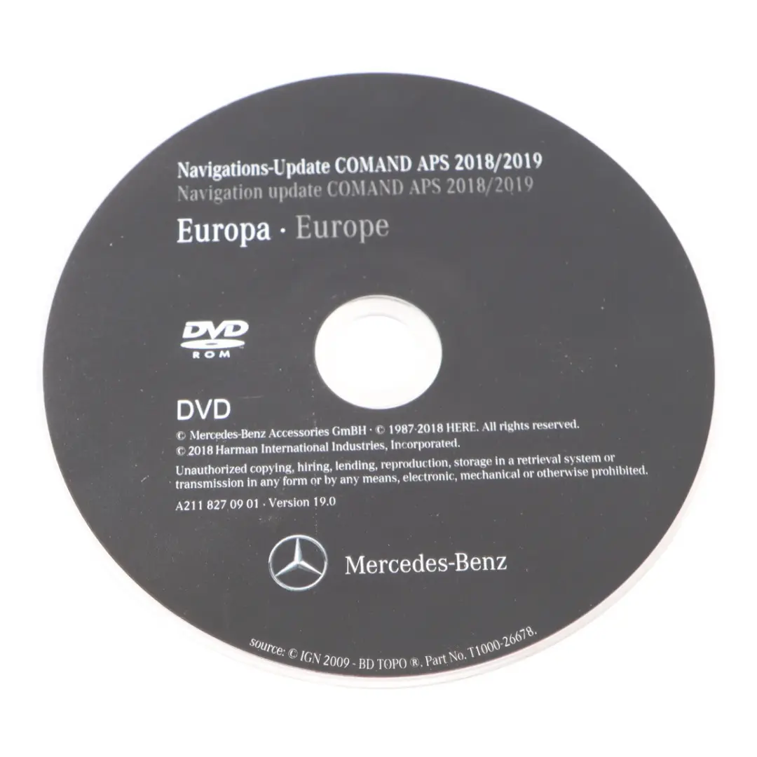 Comand Navigation APS 2018/2019 Europe Update Disc to Mercedes C219 with Part number A2118270901 Mercedes C219 Comand Navigation APS 2018/2019 Europe Update Disc - SKU A2118270901 - Part number A2118270901