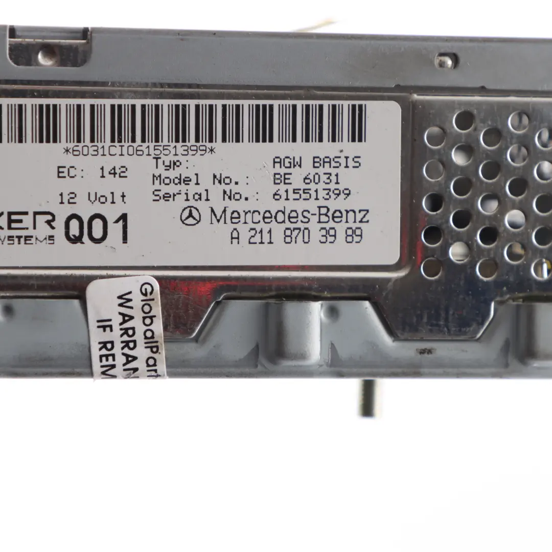 Radio Audio Amplificatore Tuner Becker per Mercedes W211 CLS C219 con numero di parte A2118703989 Mercedes W211 CLS C219 Radio Audio Amplificatore Tuner Becker - SKU A2118703989 - Numero di parte A2118703989
