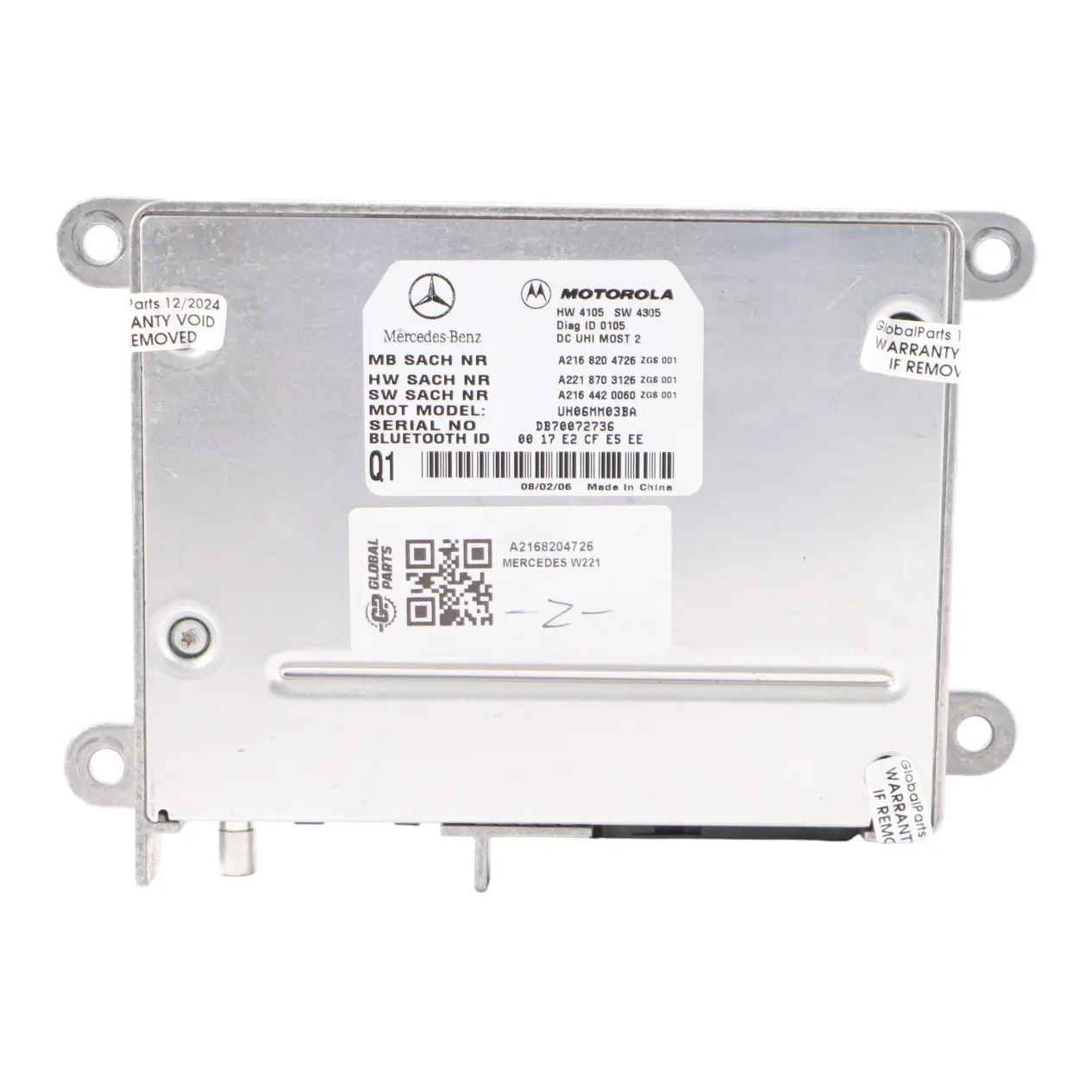 Mercedes W221 Bluetooth Control Module Mobile Phone Interface A2168204726
