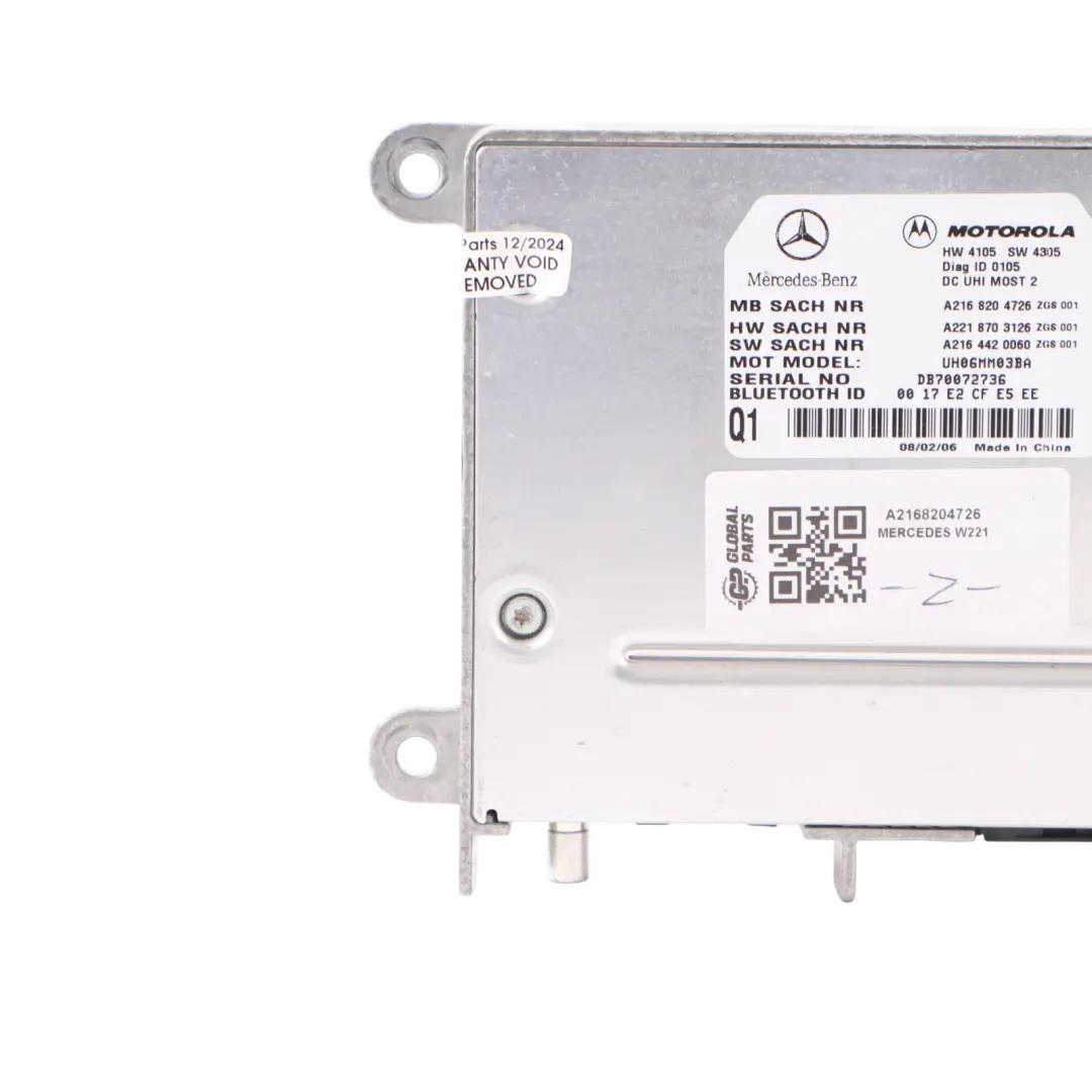 Mercedes W221 Bluetooth Control Module Mobile Phone Interface - SKU A2168204726 - Part number A2168204726