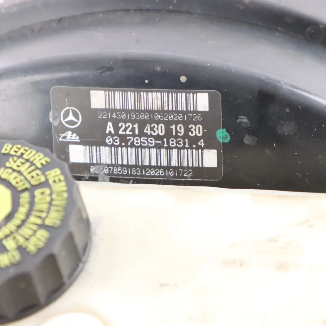Brake Servo Brake Master Cylinder Booster Unit to Mercedes W221 with Part number A2214301930 Mercedes W221 Brake Servo Brake Master Cylinder Booster Unit - SKU A2214301930 - Part number A2214301930