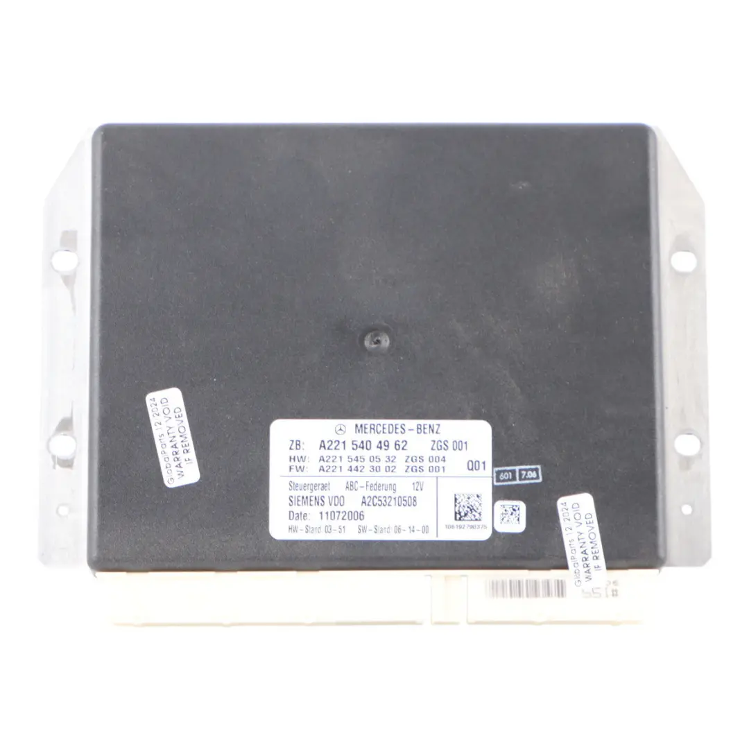 W216 Air Suspension ABC Control Unit Module to Mercedes W221 CL with Part number A2215404962 Mercedes W221 CL W216 Air Suspension ABC Control Unit Module - SKU A2215404962 - Part number A2215404962