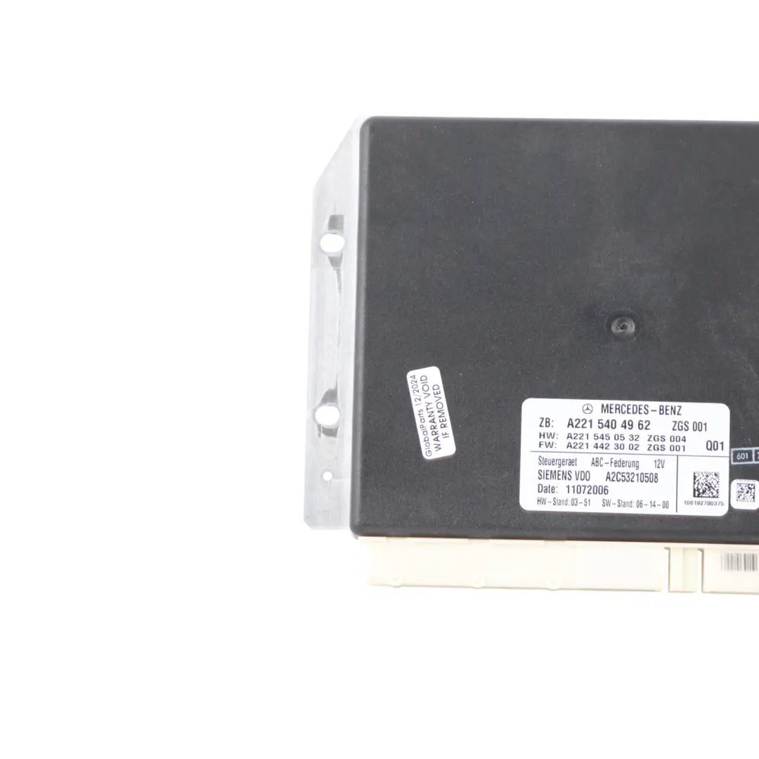 W216 Air Suspension ABC Control Unit Module to Mercedes W221 CL with Part number A2215404962 Mercedes W221 CL W216 Air Suspension ABC Control Unit Module - SKU A2215404962 - Part number A2215404962