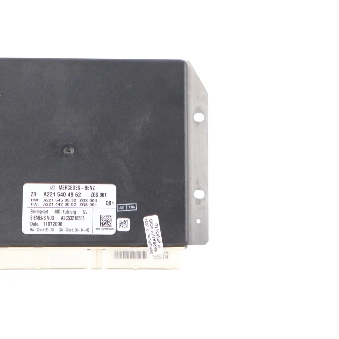 W216 Air Suspension ABC Control Unit Module to Mercedes W221 CL with Part number A2215404962 Mercedes W221 CL W216 Air Suspension ABC Control Unit Module - SKU A2215404962 - Part number A2215404962