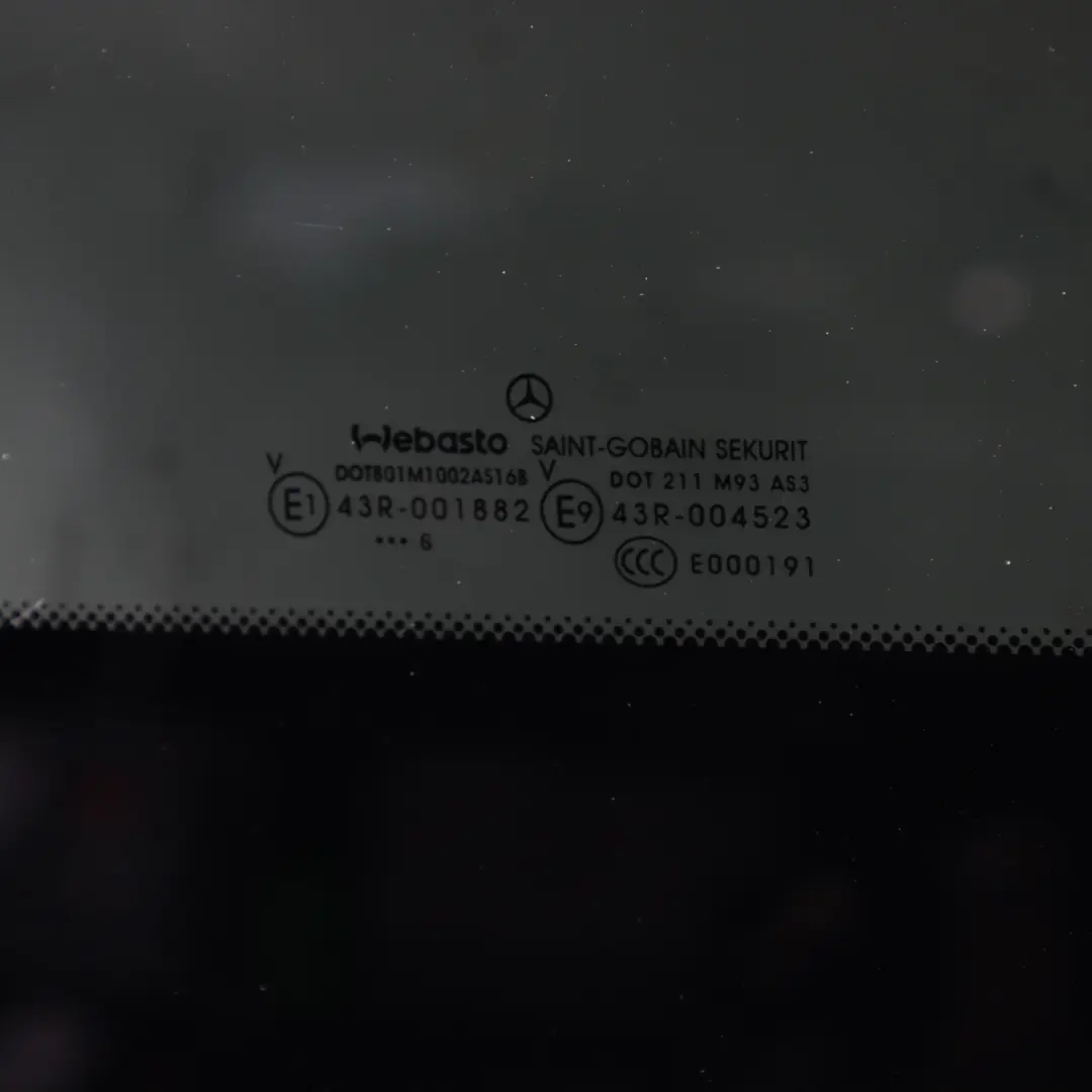 Panoramic Sunroof Window Glass Glazing AS3 Tinted to Mercedes W221 Rear with Part number A2217801721 Mercedes W221 Rear Panoramic Sunroof Window Glass Glazing AS3 Tinted - SKU A2217801721 - Part number A2217801721