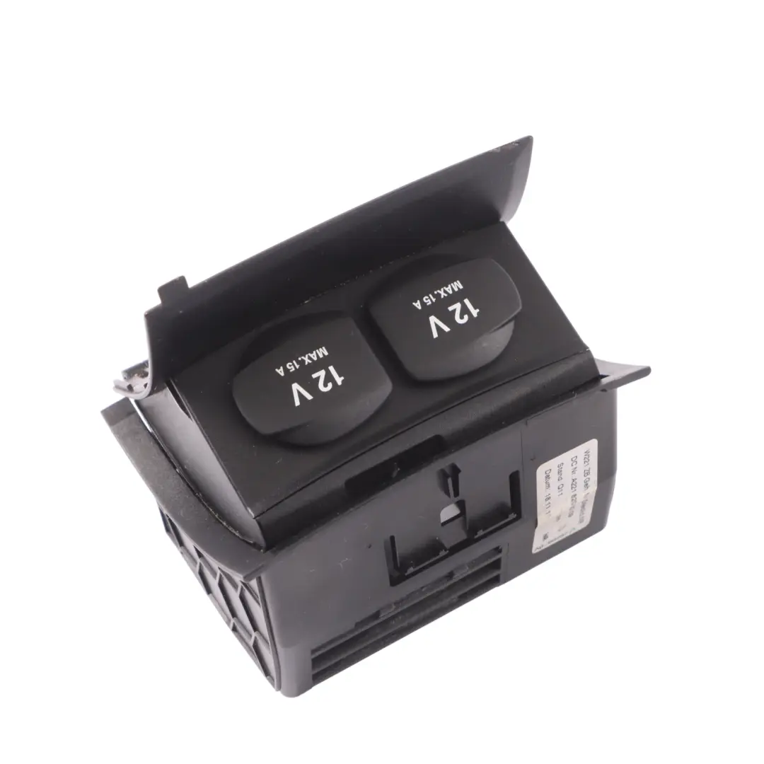 Mercedes W221 Centre Console Rear Cigarette Lighter Socket Black - SKU A2218200009-1 - Part number A2218200009