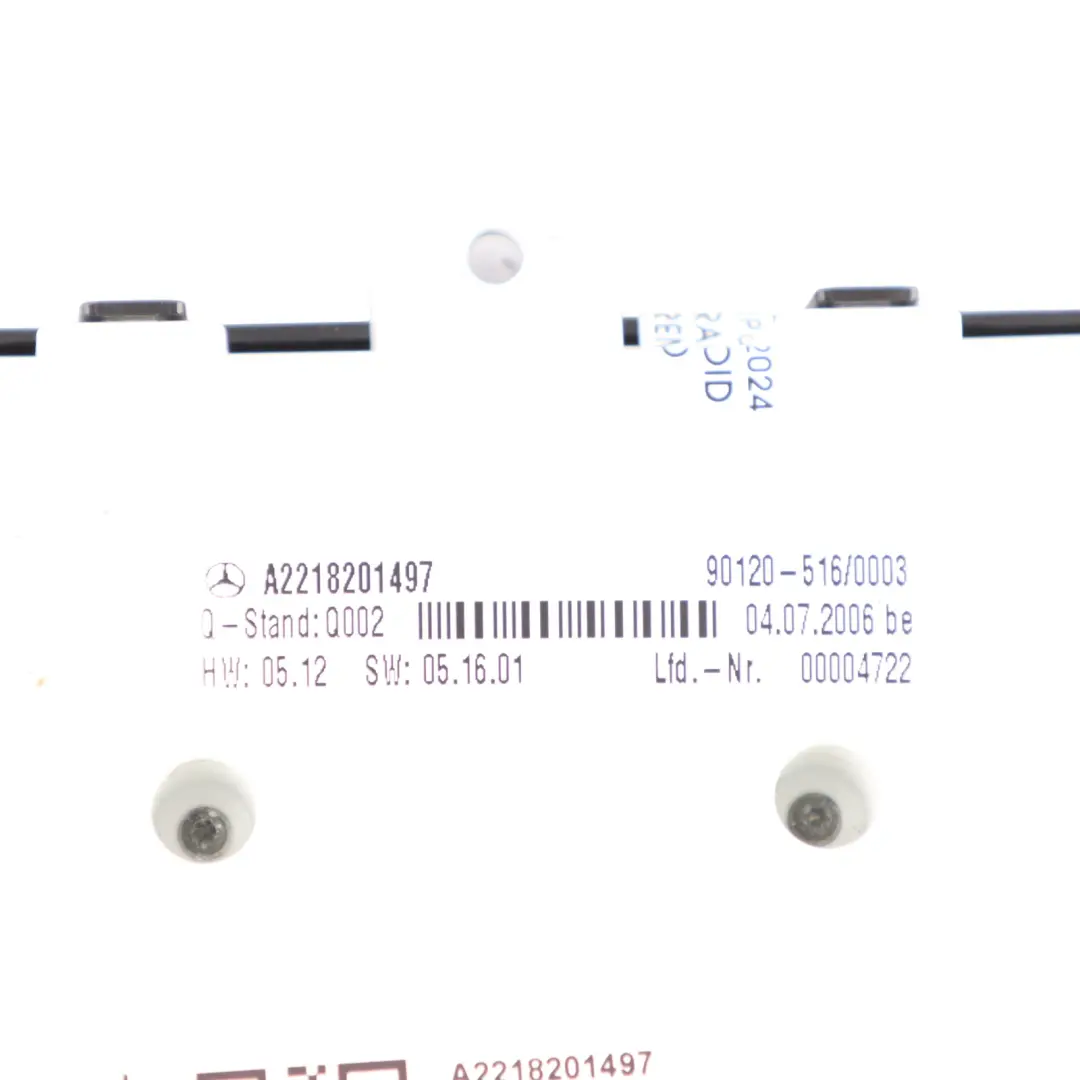 Armrest Operating Unit Panel Switch Button to Mercedes W221 Rear Seat with Part number A2218201497 Mercedes W221 Rear Seat Armrest Operating Unit Panel Switch Button - SKU A2218201497 - Part number A2218201497