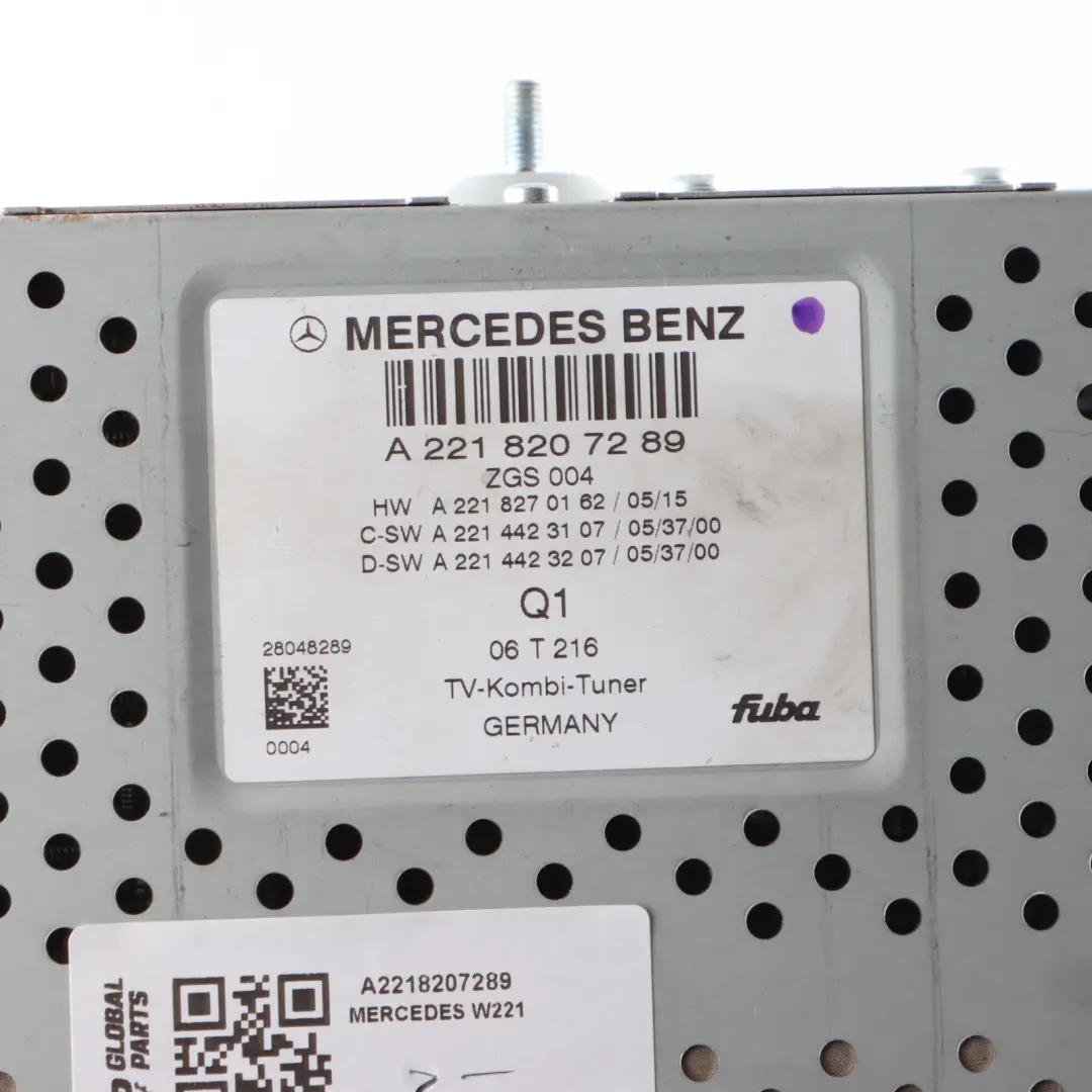 Mercedes W221 TV Receiver Boot Left TV DVB Digital Analog Tuner - SKU A2218207289 - Part number A2218207289