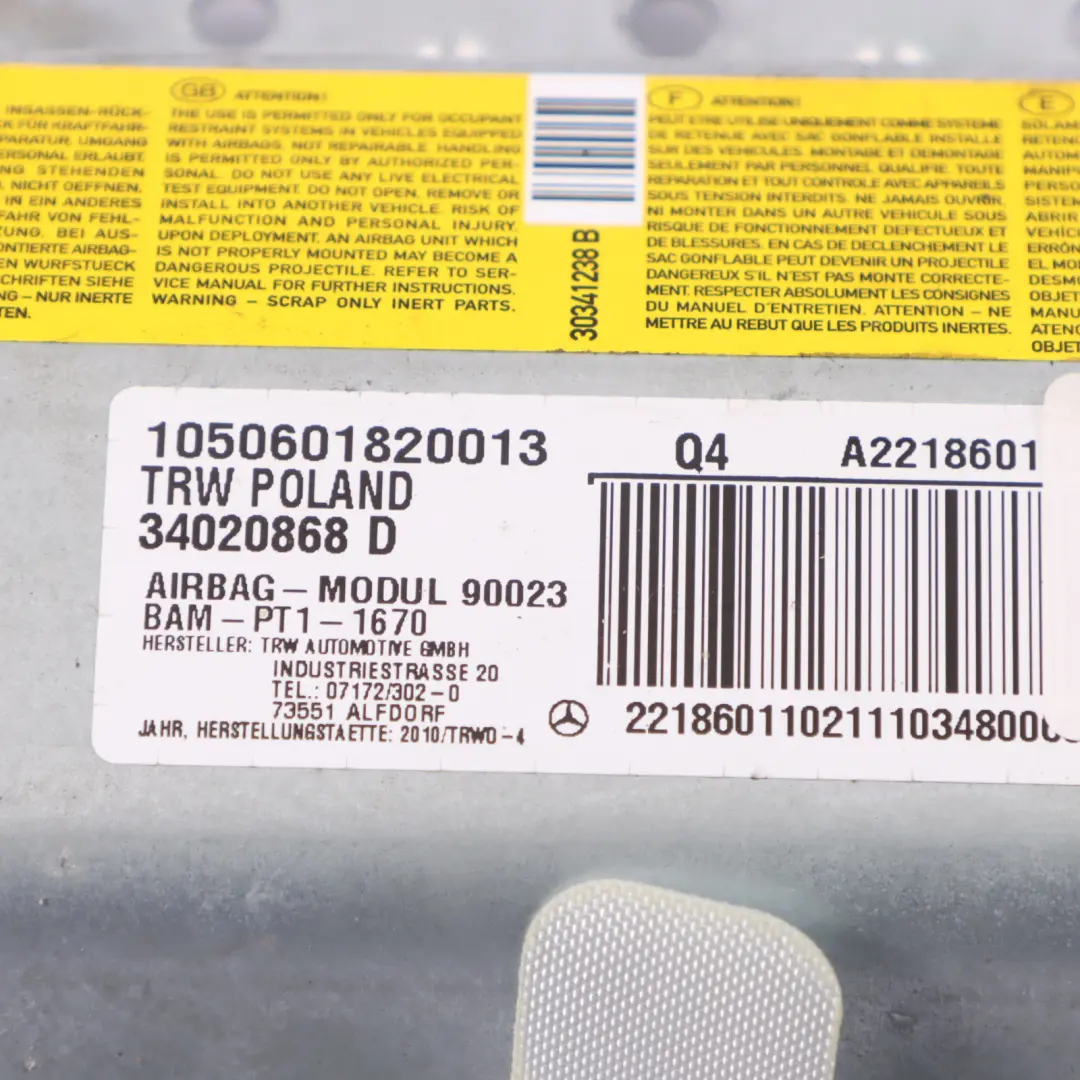 Lado Conductor Delantero Salpicadero Módulo de Aire para Mercedes W221 con número de pieza A2218601102 Mercedes W221 Lado Conductor Delantero Salpicadero Módulo de Aire - SKU A2218601102-1 - Número de pieza A2218601102