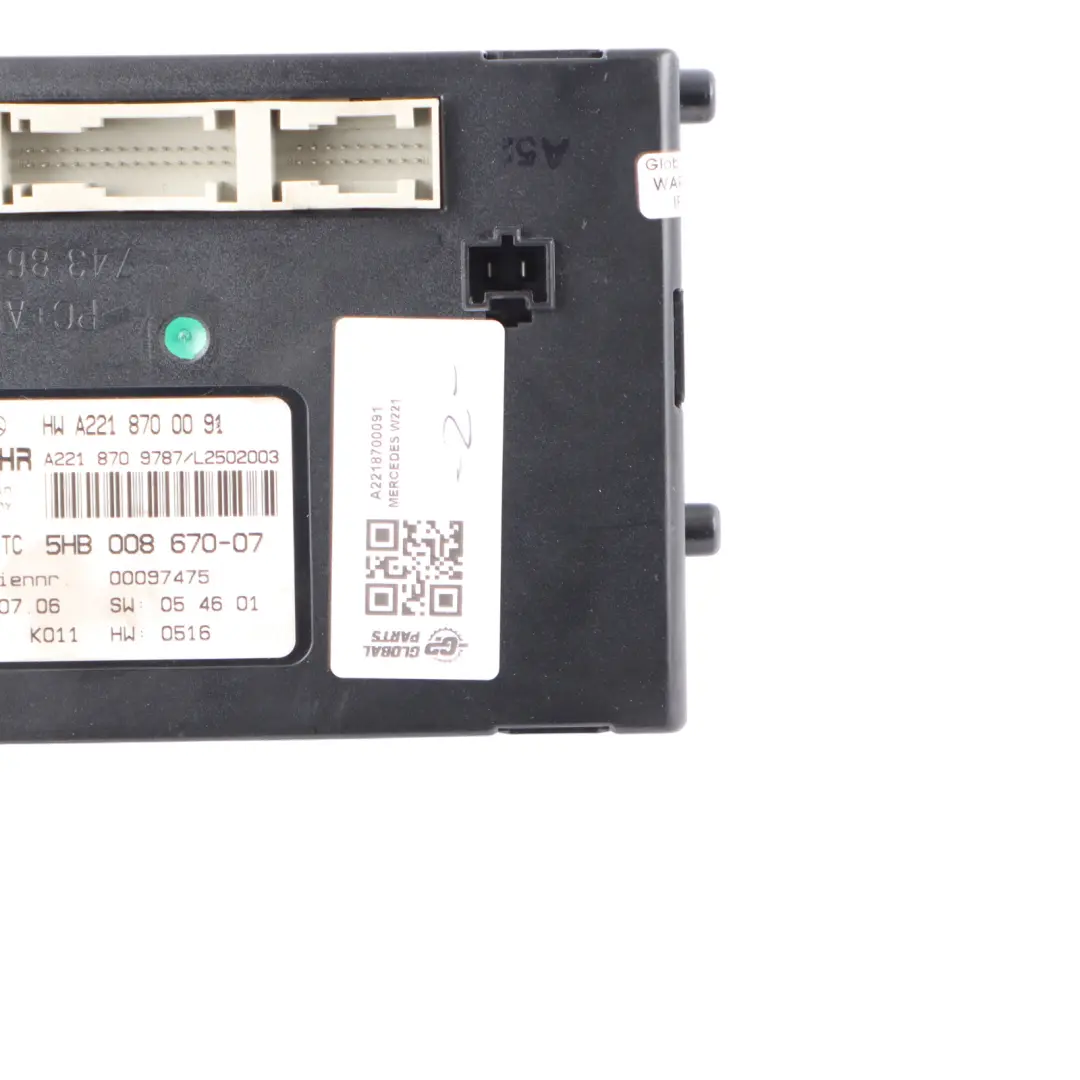 Con Module Mercedes W216 W221 Air Conditioning A/C Control to Air with Part number A2218700091 Air Con Module Mercedes W216 W221 Air Conditioning A/C Control - SKU A2218700091 - Part number A2218700091