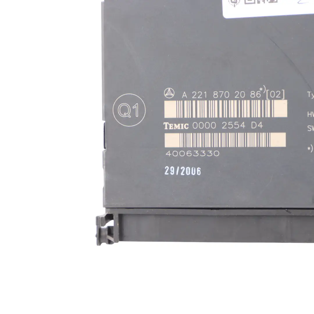 Mercedes W221 Modulo di controllo sedili posteriori ECU - SKU A2218702086 - Numero di parte A2218702086