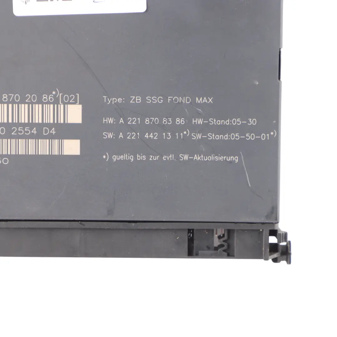Modulo di controllo sedili posteriori ECU per Mercedes W221 con numero di parte A2218702086 Mercedes W221 Modulo di controllo sedili posteriori ECU - SKU A2218702086 - Numero di parte A2218702086