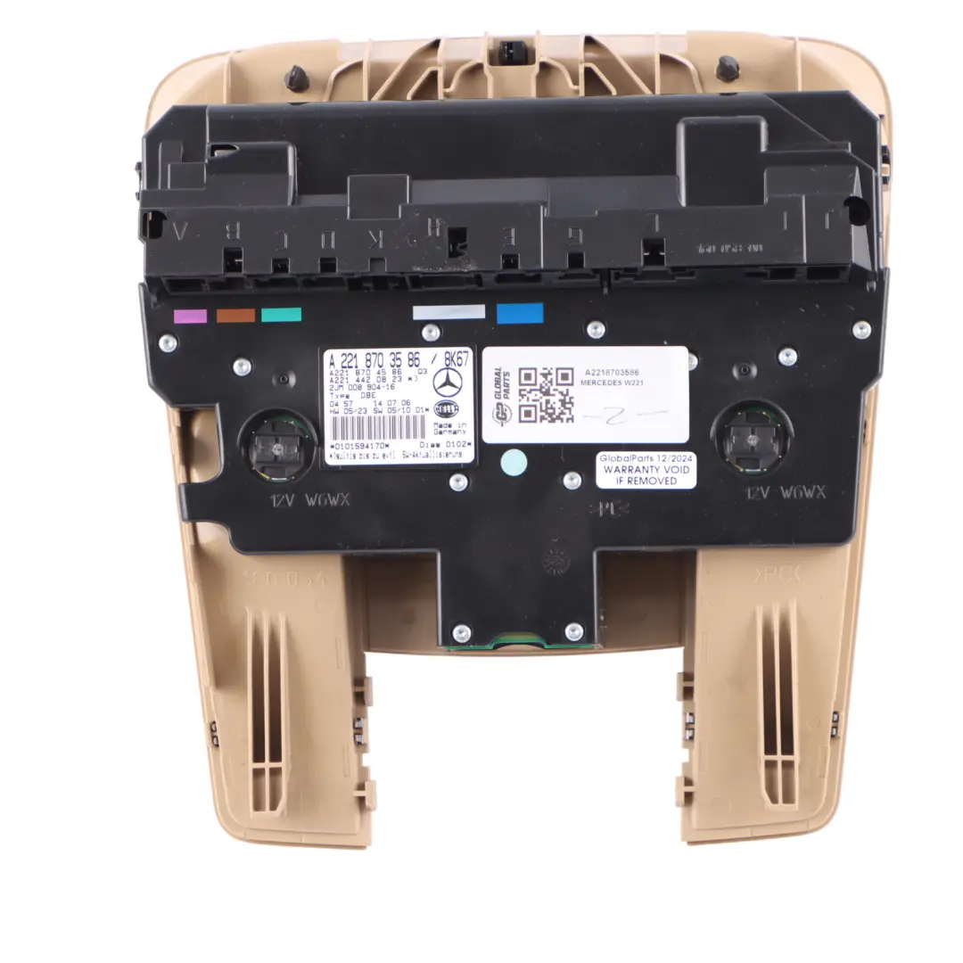 Interior Roof Light Front Reading Lamp Sunroof Switch to Mercedes W221 with Part number A2218703586 Mercedes W221 Interior Roof Light Front Reading Lamp Sunroof Switch - SKU A2218703586 - Part number A2218703586