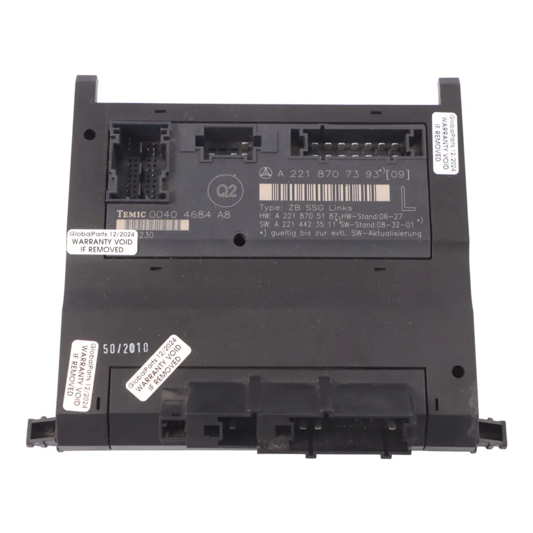 S350 W221 Modulo di controllo sedili anteriore sinistro per Mercedes con numero di parte A2218707393 Mercedes S350 W221 Modulo di controllo sedili anteriore sinistro - SKU A2218707393 - Numero di parte A2218707393