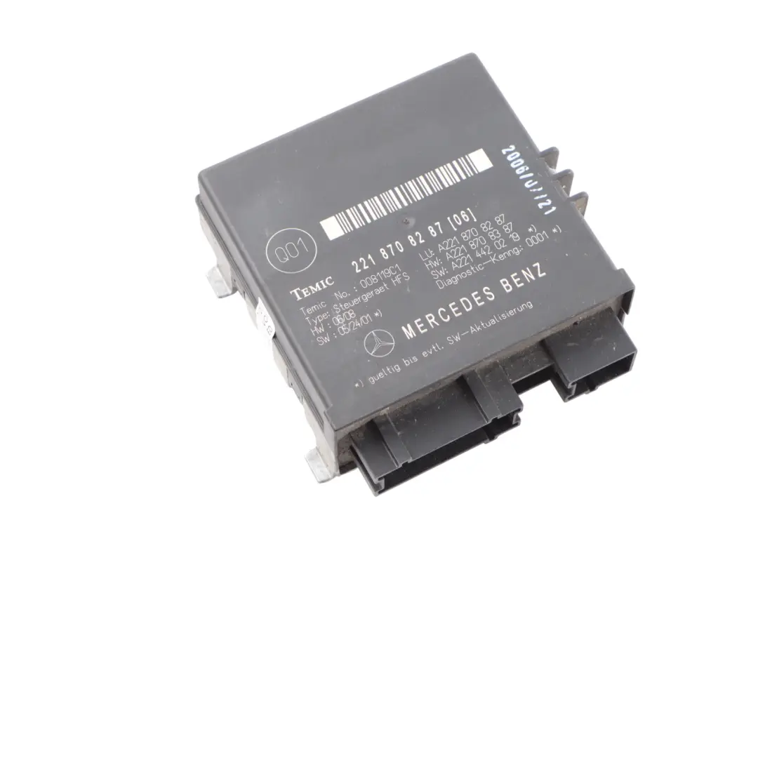 Boot Lid Remote Open Close Trunk Control Module to Mercedes W221 with Part number A2218708287 Mercedes W221 Boot Lid Remote Open Close Trunk Control Module - SKU A2218708287 - Part number A2218708287