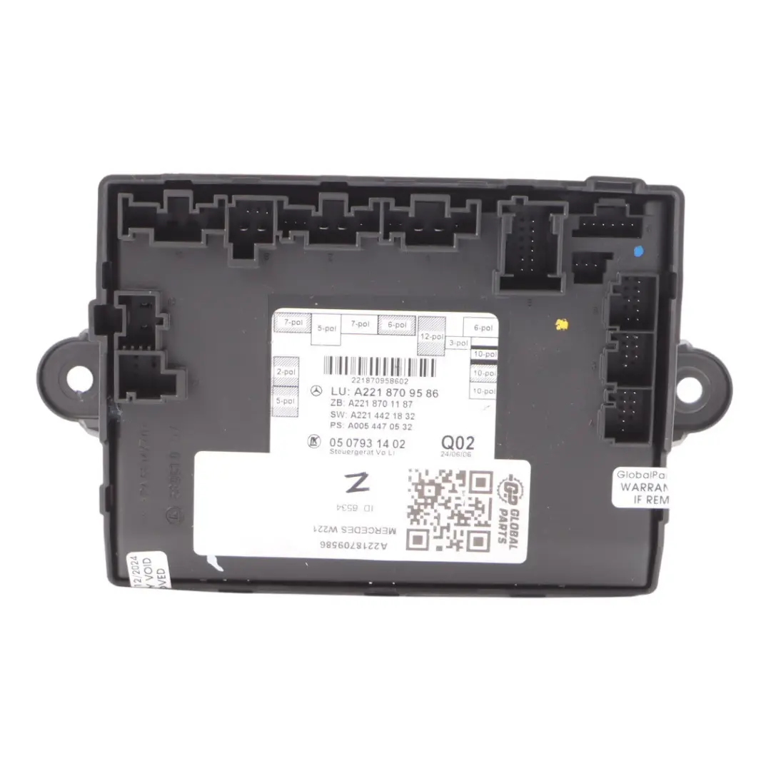 Mercedes W221 Front Door Control Left N/S Module Unit ECU - SKU A2218709586 - Part number A2218709586