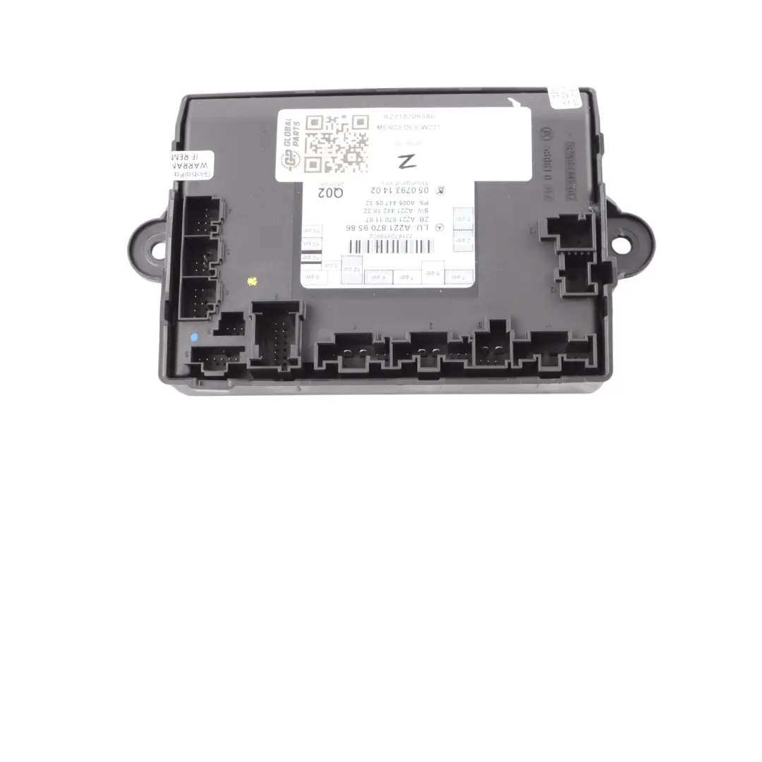 Front Door Control Left N/S Module Unit ECU to Mercedes W221 with Part number A2218709586 Mercedes W221 Front Door Control Left N/S Module Unit ECU - SKU A2218709586 - Part number A2218709586