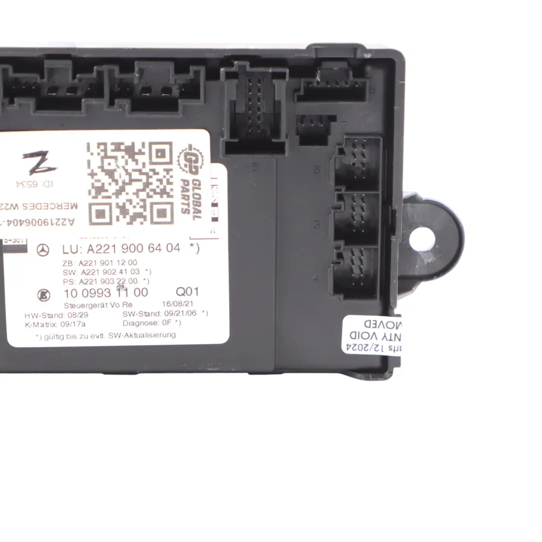 Door Module Front Right O/S Control Unit ECU to Mercedes W221 with Part number A2219006404 Mercedes W221 Door Module Front Right O/S Control Unit ECU - SKU A2219006404-1 - Part number A2219006404