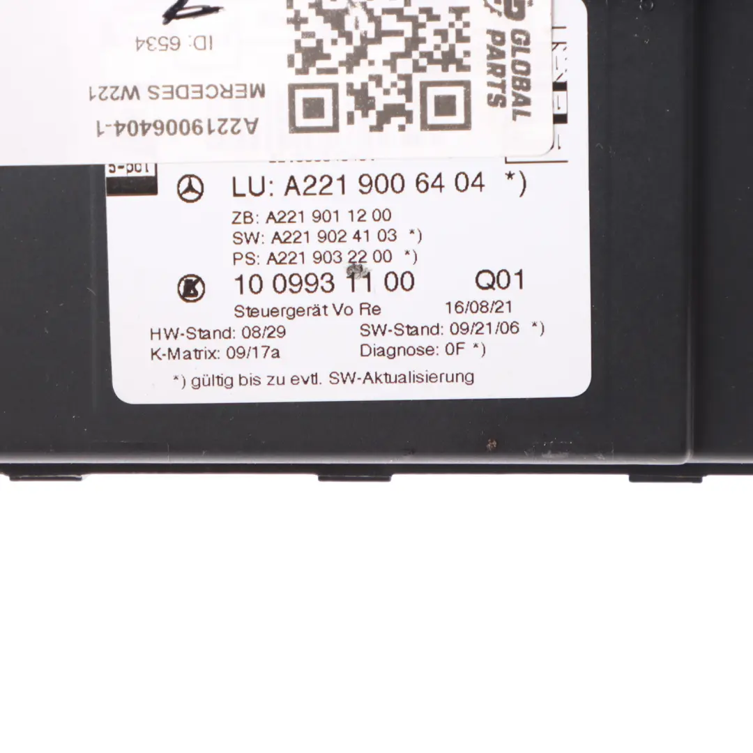 Mercedes W221 Türmodul Vorne Rechts Steuergerät ECU - SKU A2219006404-1 - Teilenummer A2219006404