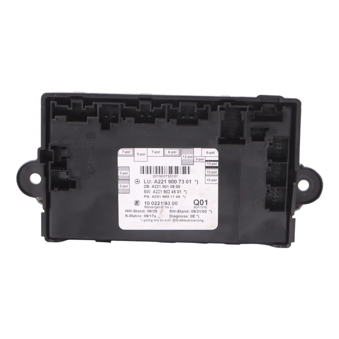controllo porta anteriore sinistra modulo unità ECU per Mercedes W221 con numero di parte A2219007301 Mercedes W221 controllo porta anteriore sinistra modulo unità ECU - SKU A2219007301 - Numero di parte A2219007301