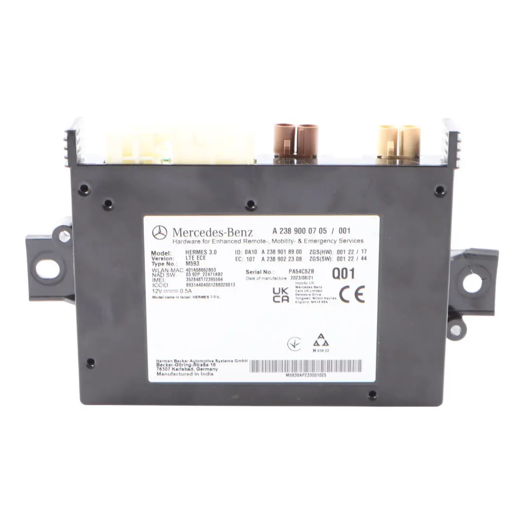 Mercedes C118 W177 W205 Módulo Control Bluetooth Teléfono Móvil ECU A2389000705