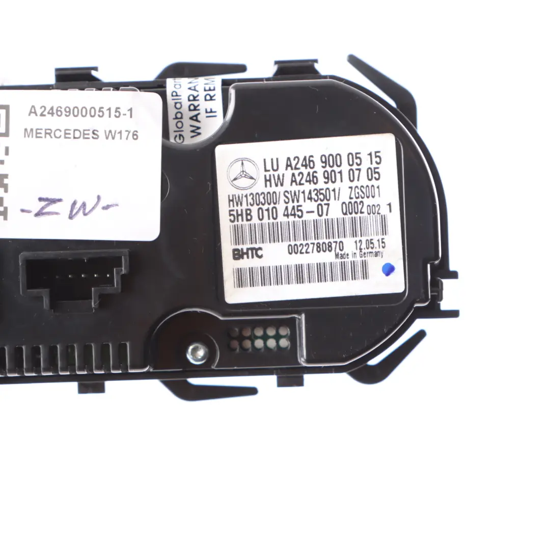Pannello Aria Condizionata Riscaldatore Automatico A/C per Mercedes W176 con numero di parte A2469000515 Mercedes W176 Pannello Aria Condizionata Riscaldatore Automatico A/C - SKU A2469000515-1 - Numero di parte A2469000515