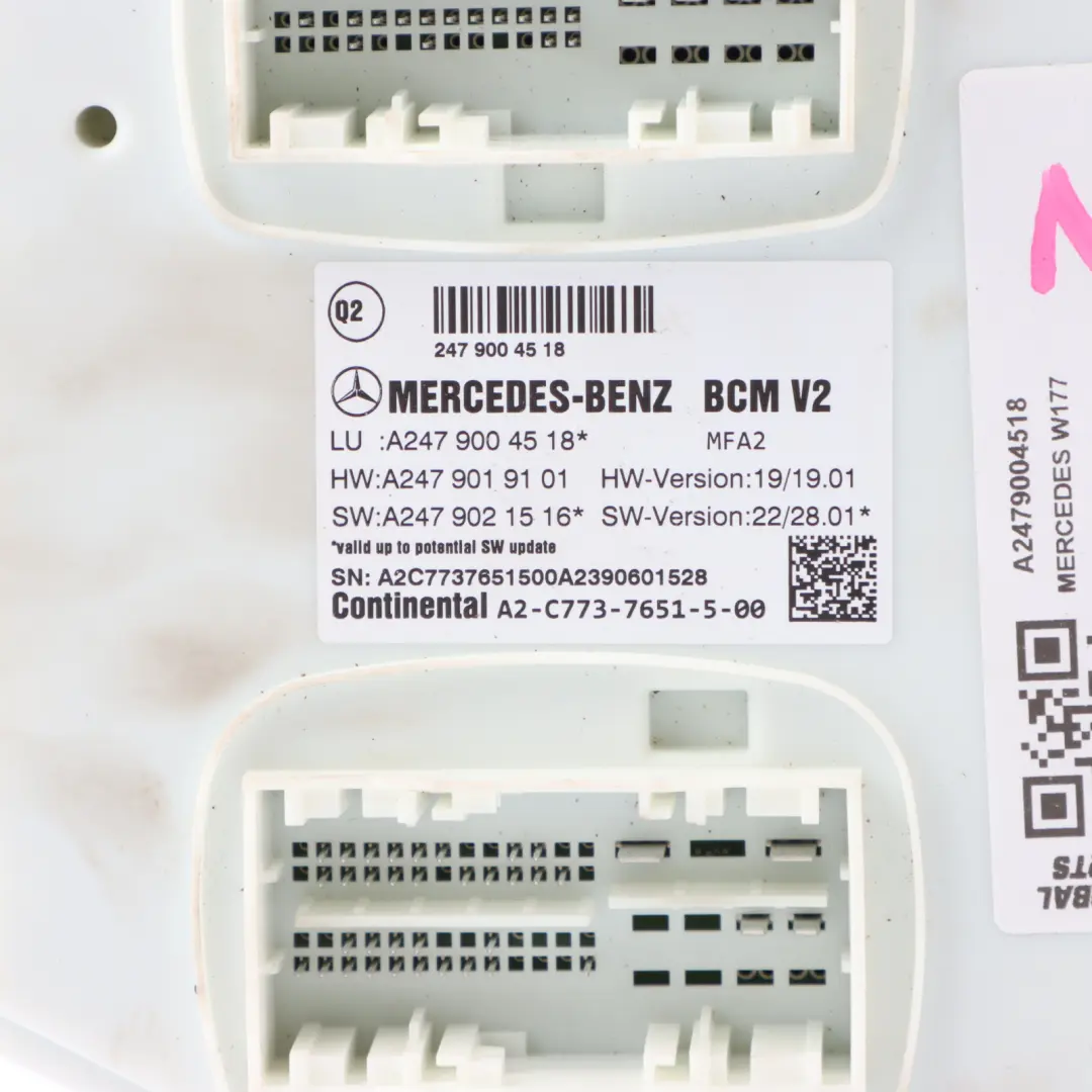 Body Comfort Control Module Unit BCM V2 to Mercedes C118 W177 W247 with Part number A2479004518 Mercedes C118 W177 W247 Body Comfort Control Module Unit BCM V2 - SKU A2479004518 - Part number A2479004518