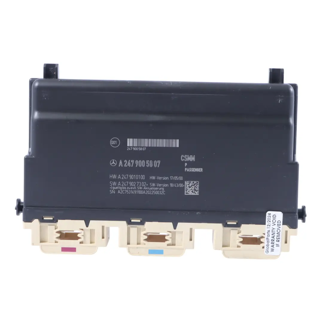 Module de contrôle des sièges CSMM Anteriore Droit pour Mercedes V177 à propos du numéro de pièce A2479005807 Mercedes V177 Module de contrôle des sièges CSMM Anteriore Droit - SKU A2479005807 - Numéro de pièce A2479005807