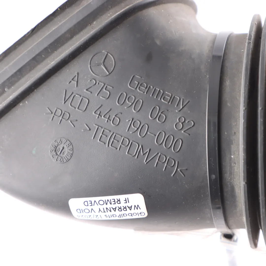 M275 V12 Engine Air Intake Pipe Hose Left N/S to Mercedes W221 with Part number A2750900682 Mercedes W221 M275 V12 Engine Air Intake Pipe Hose Left N/S - SKU A2750900682 - Part number A2750900682