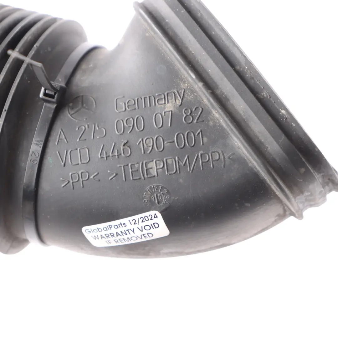 M275 V12 Engine Air Intake Pipe Hose Right O/S to Mercedes W221 with Part number A2750900782 Mercedes W221 M275 V12 Engine Air Intake Pipe Hose Right O/S - SKU A2750900782 - Part number A2750900782