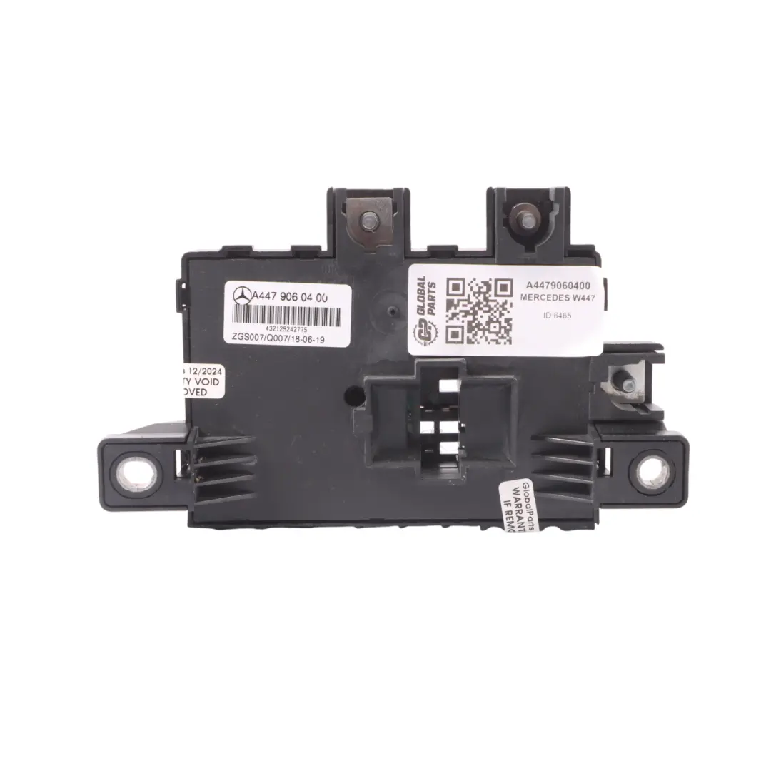 Caja de fusibles Relé Módulo Unidad de control para Mercedes W447 con número de pieza A4479060400 Mercedes W447 Caja de fusibles Relé Módulo Unidad de control - SKU A4479060400 - Número de pieza A4479060400