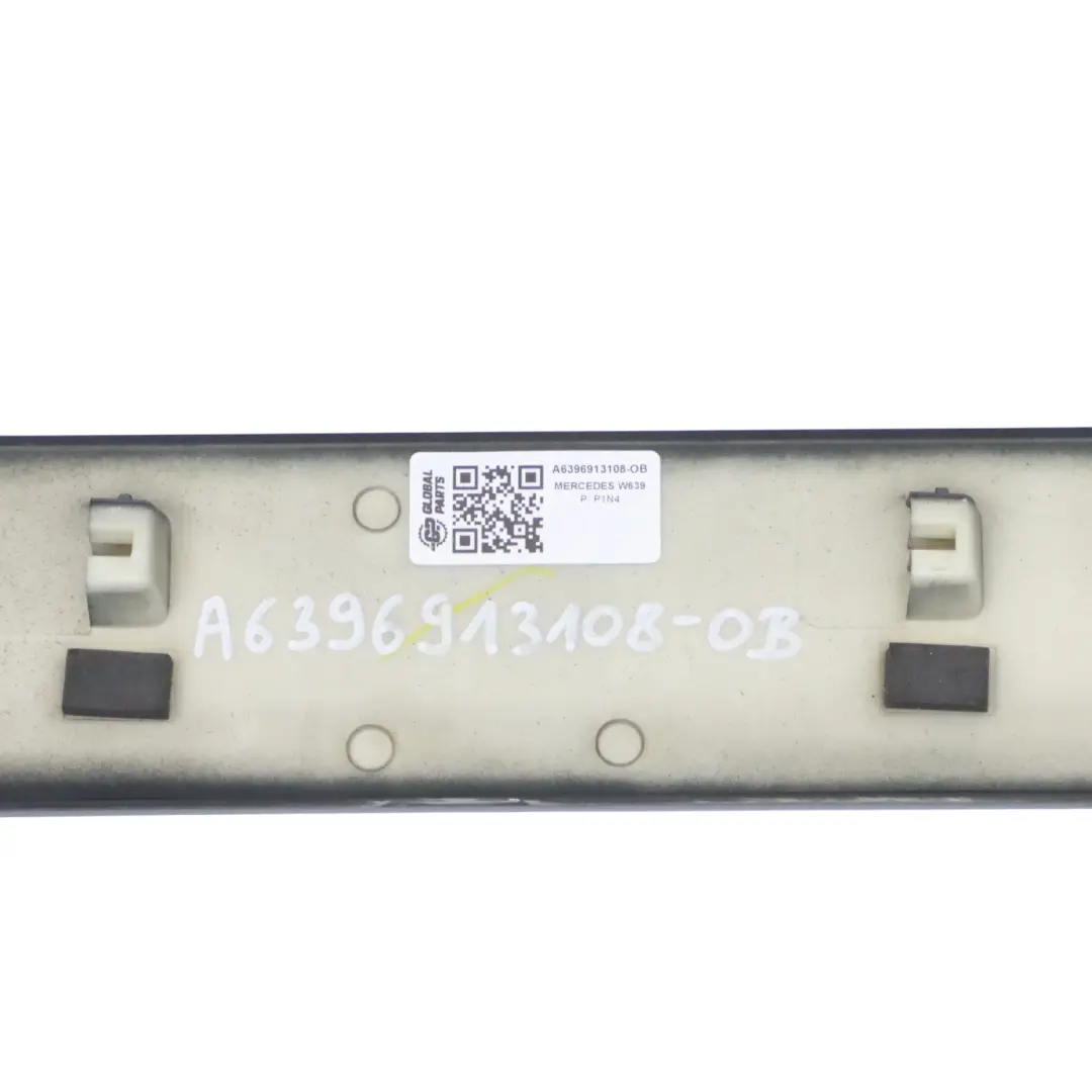 Mercedes W639 Side Rail Cover Rear Right O/S Sliding Door Obsidian Black - 197 - SKU A6396913108-OB - Part number A6396913108
